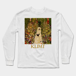 Garden Path with Chickens by Gustav Klimt Long Sleeve T-Shirt